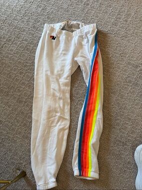 Aviator nation white sweatpants size medium
